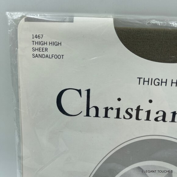 VGT Christian Dior Thigh Highs Sheer Stockings Size Small Sand Taupe Style 1467 - Picture 2 of 6